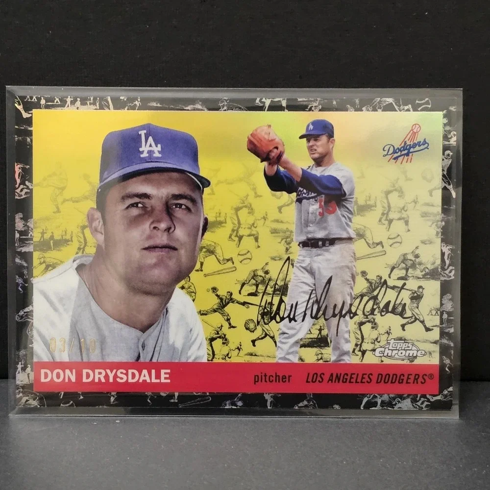 2025 Topps Chrome Platinum Don Drysdale #411 Black‎ Toile /10 LA Dodgers